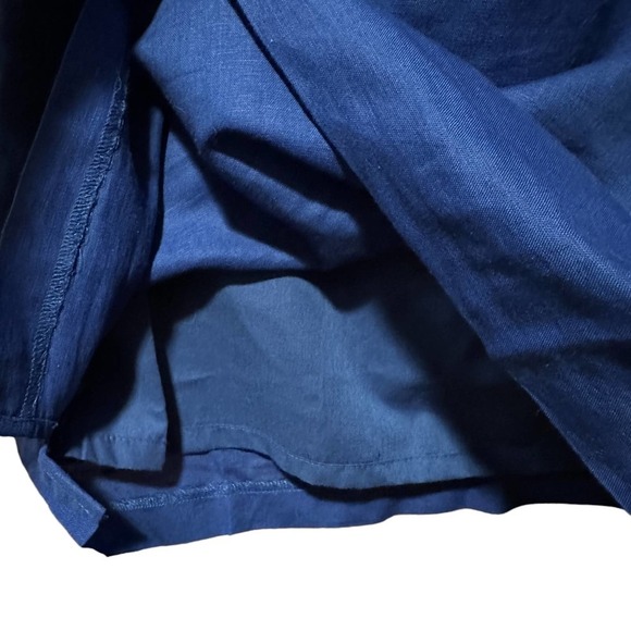 2/$30 J Crew Linen Shift Dress Womens XXS Blue Coastal New England Resort Beach - Picture 5 of 9